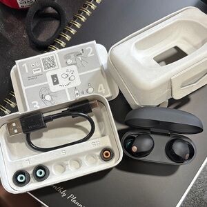 Sony Black Wireless Earbuds with Charging Case